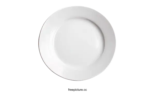 [Transparent Background PNG]A clean white ceramic plate with smooth edge for serving food