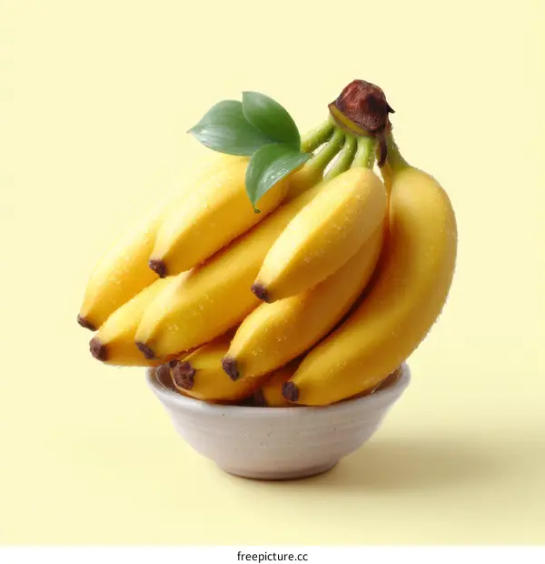 Bunch of Fresh Bananas in a Bowl
