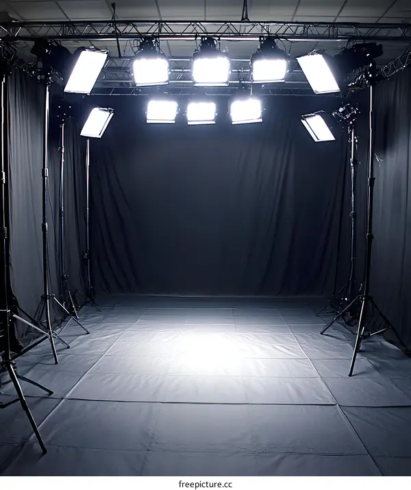 Professional Studio Setup with Lighting Equipment