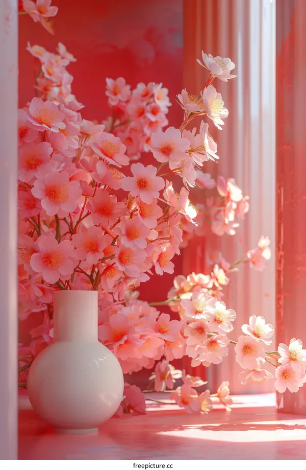 Pink and White Blossom Flowers in a Vase