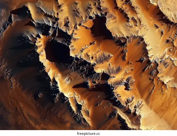 Mars sand dunes and canyons