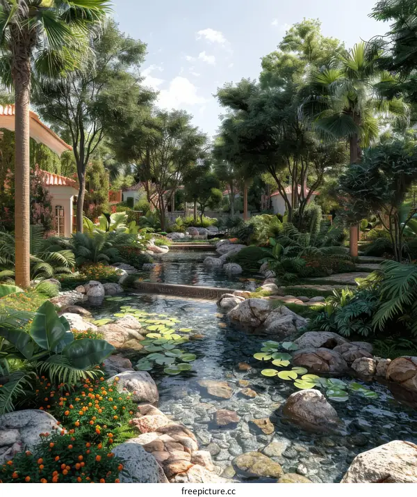 Lush Tropical Garden Landscape
