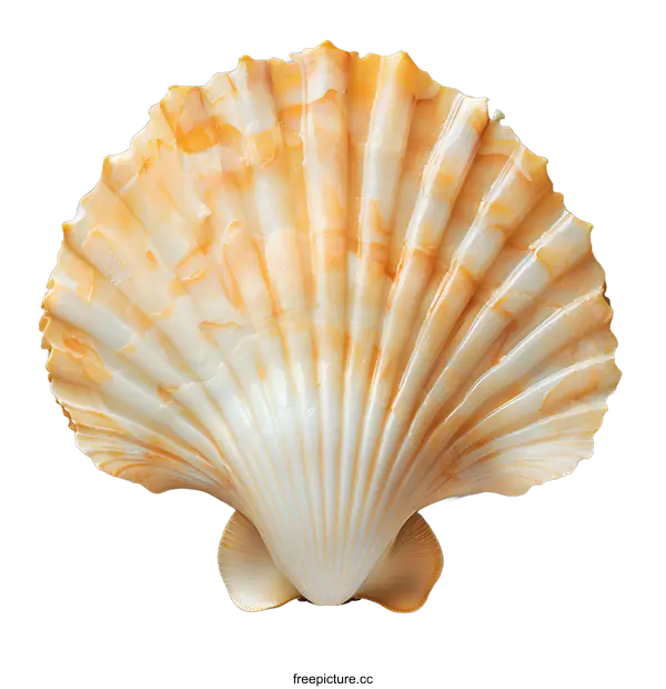 [Transparent Background PNG]Orange and white seashell