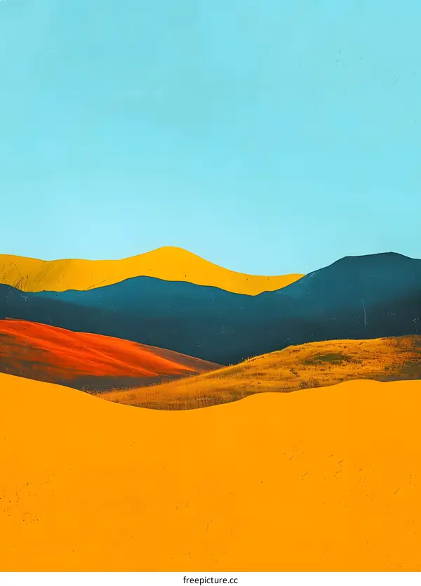 Abstract Mountain Landscape Illustration