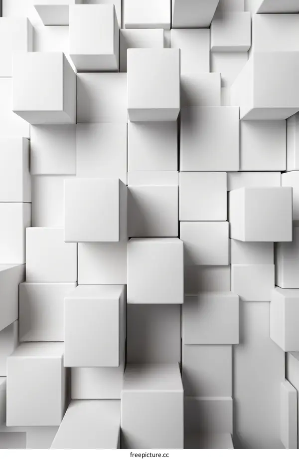 Three-dimensional white cube background
