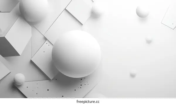Abstract Geometric Shapes in White