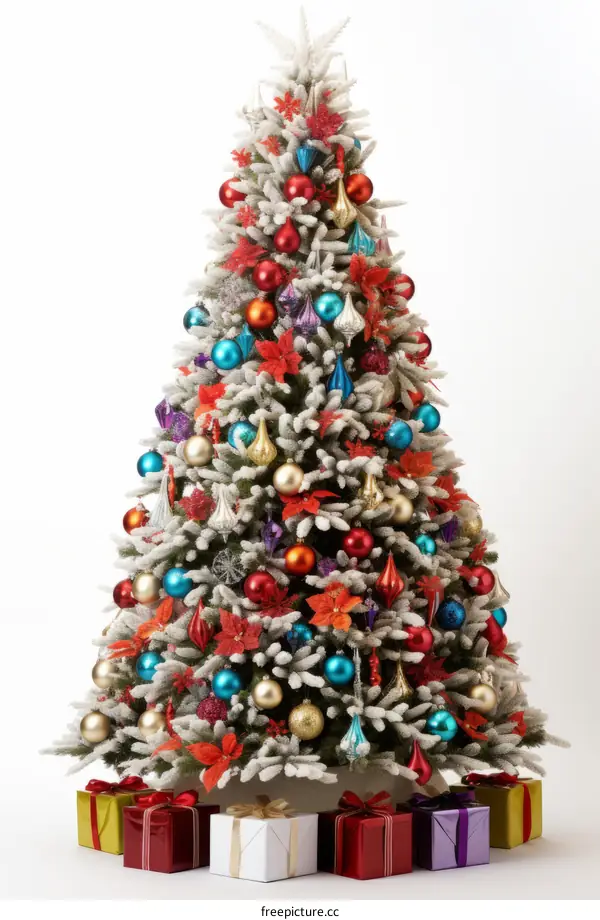 Red, Blue, and Gold Christmas Tree Ornament Decor