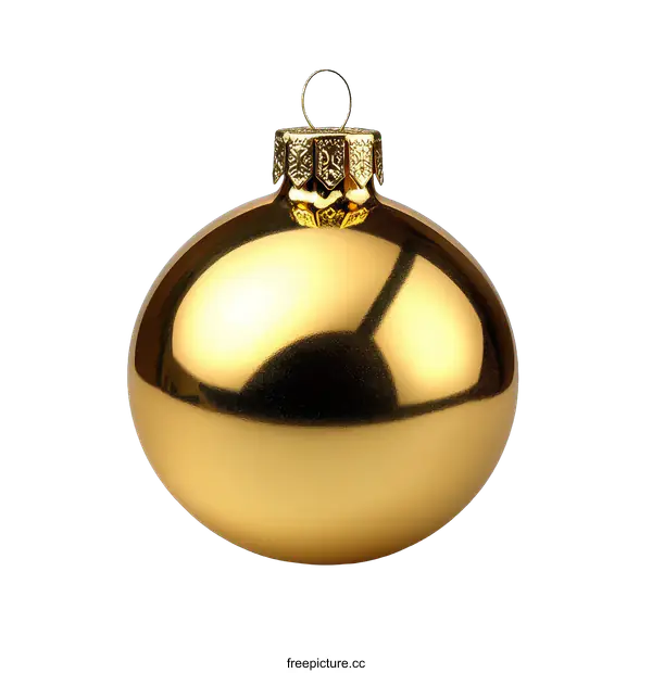 [Transparent Background PNG]Golden Christmas Ornament Ball Decoration