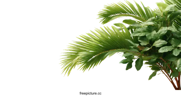 [Transparent Background PNG]Tropical Palm Leaves Background Image