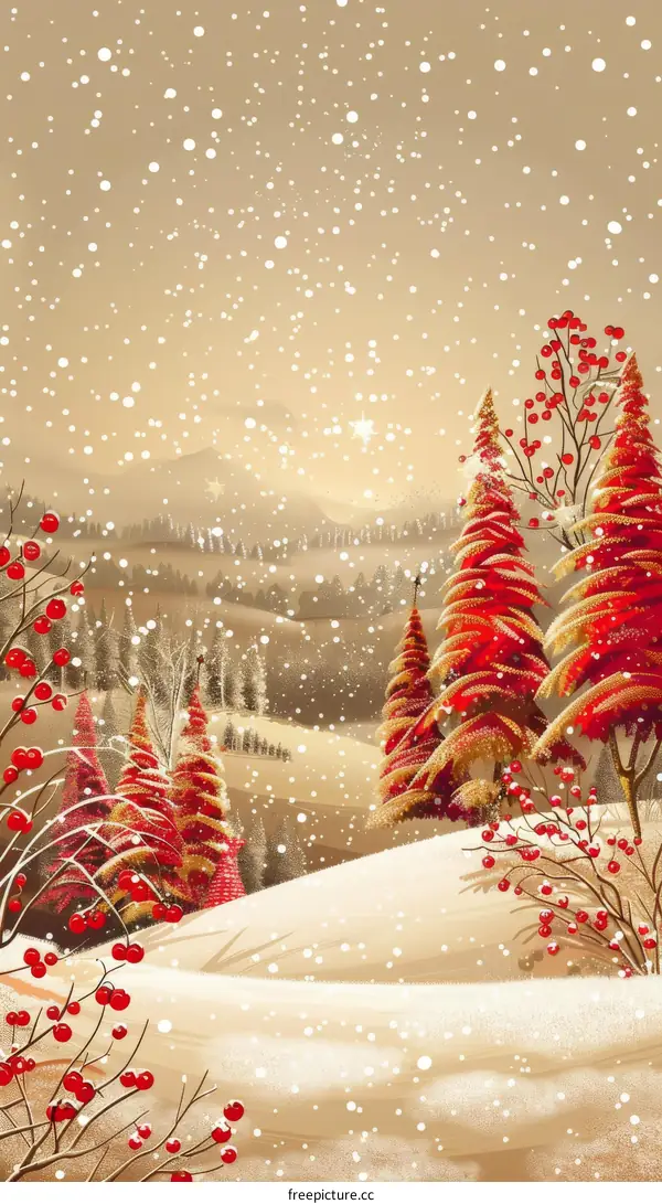 Christmas Snow Scene Illustration