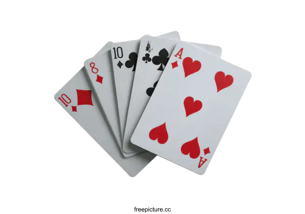 [Transparent Background PNG]Playing Cards Fan Pile Close Up