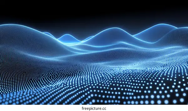 Abstract Digital Landscape of Light Points