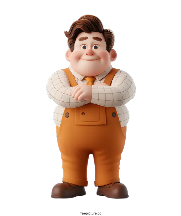 [Transparent Background PNG]3d cartoon character of a man