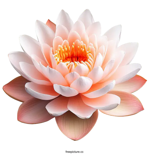 [Transparent Background PNG]Close-up of a Beautiful Pink Water Lily