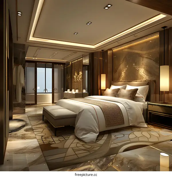 Luxury hotel bedroom suite