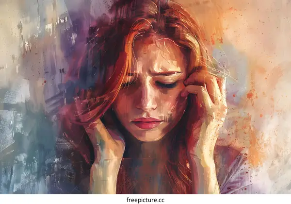 Portrait of a young woman with red hair and freckles