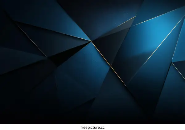 Abstract Geometric Dark Blue and Gold Design