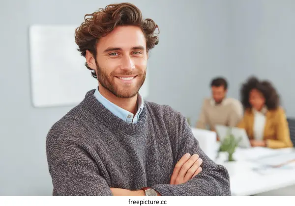 Confident Business Professional in Modern Office