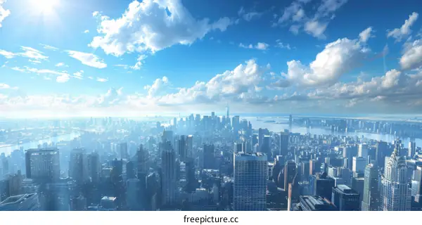 Stunning Cityscape Aerial View of New York