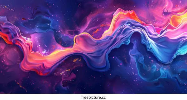 Abstract Colorful Flowing Paint Splatter