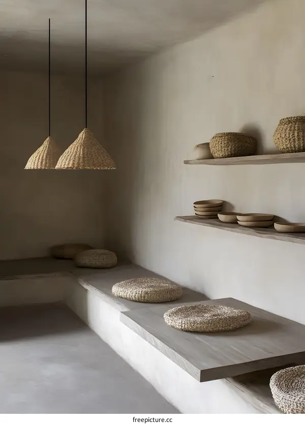 Minimalist Interior Design with Natural Materials and Simple Furniture