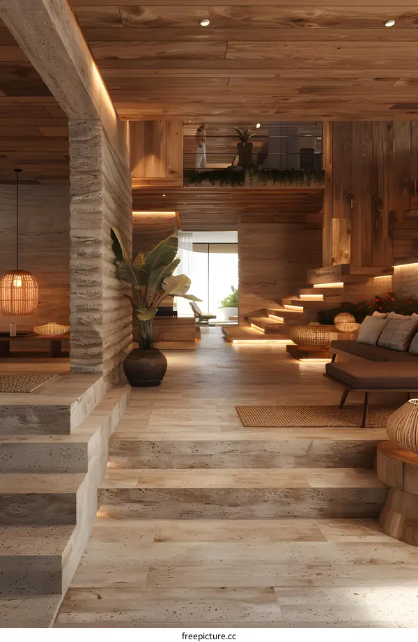 Modern tropical interior design living room