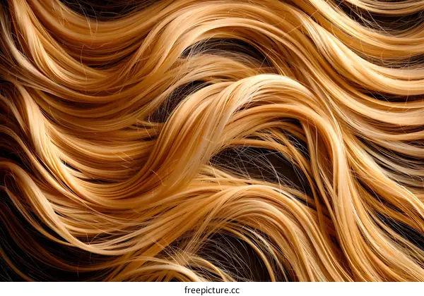 Golden Wavy Hair Texture