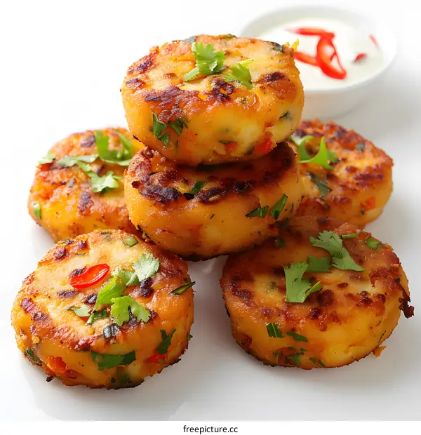 Potato patties on plate food