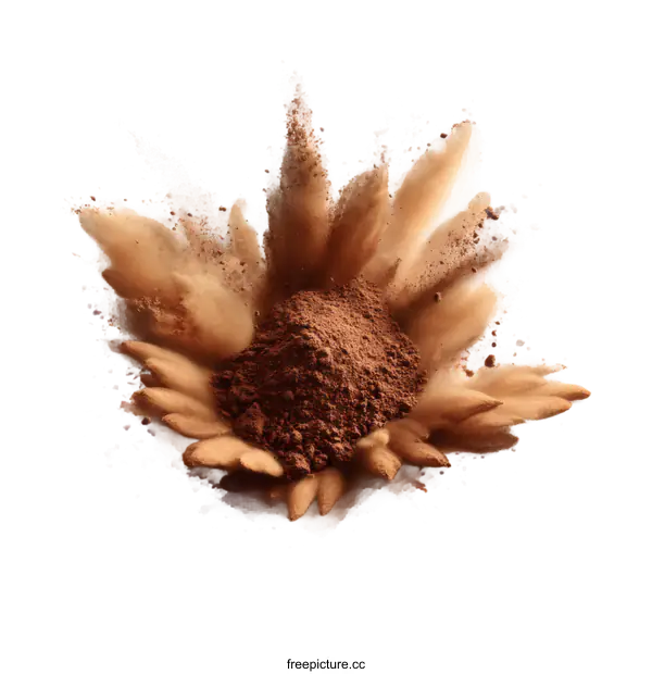 [Transparent Background PNG]Explosive Cocoa Powder Explosion Macro