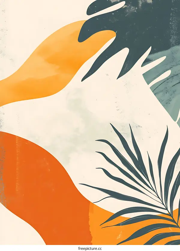 Abstract Art Tropical Leaves Background