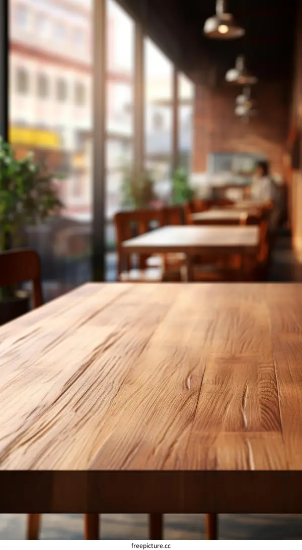 An Empty Restaurant with Wooden Tables and Chairs