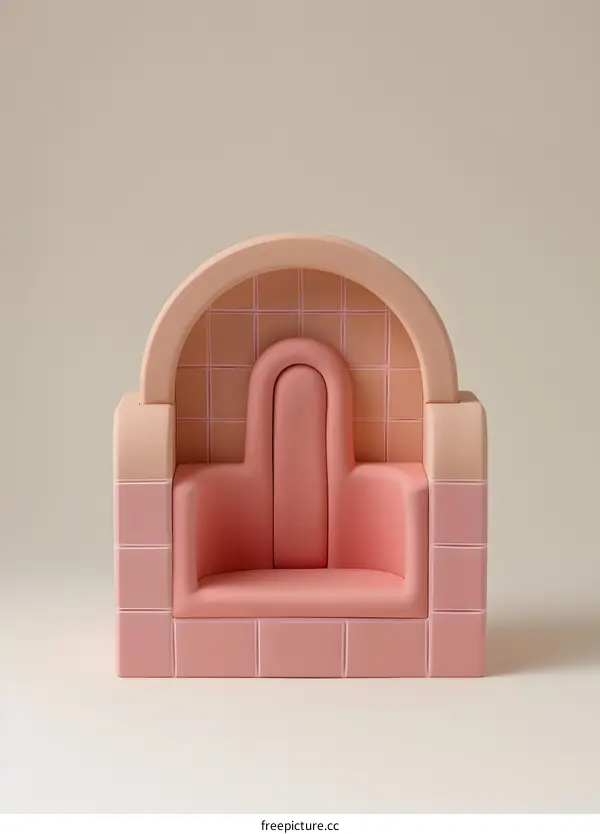 Pink Tile Arch Sofa Design