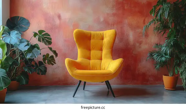 Stylish Yellow Armchair in a Modern Interior