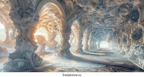 Mystical Journey Through a White Coral Palace