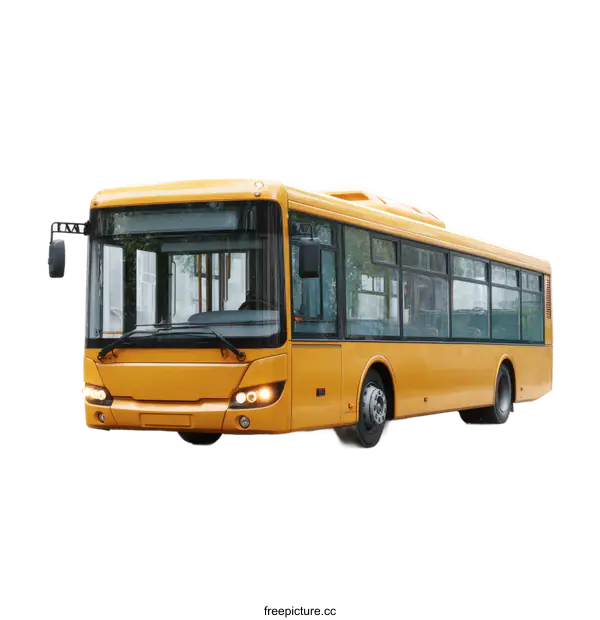 [Transparent Background PNG]Yellow City Bus on White Background
