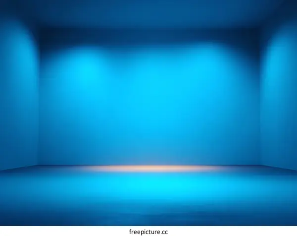 Empty Blue Studio Room Scene Design