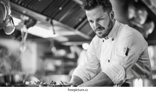 Portrait of a male chef in a commercial kitchen