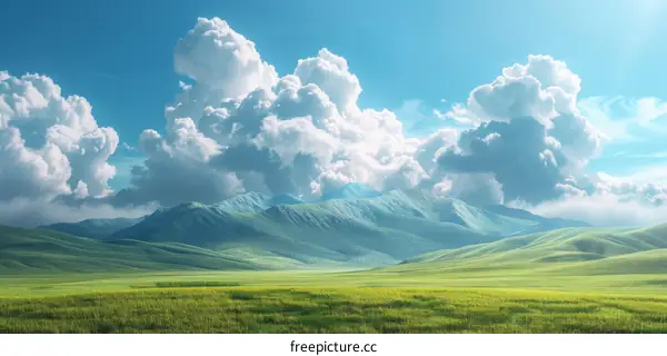 Vast Mountain Landscape Under Majestic Clouds