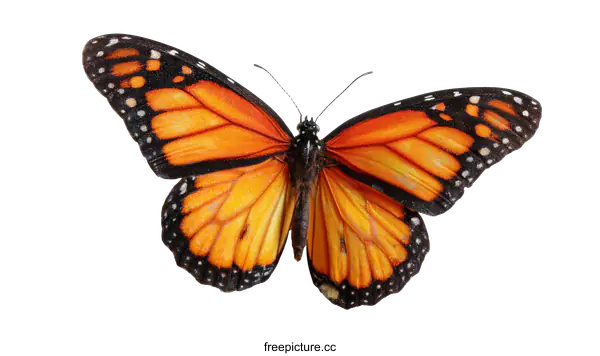 [Transparent Background PNG]Monarch Butterfly on a White Background