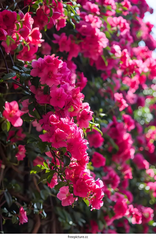 Pink Flowers Blooming on a Vine