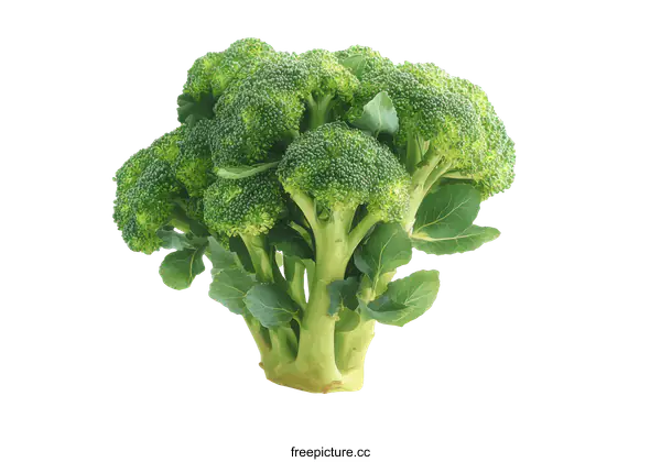 [Transparent Background PNG]Fresh Broccoli Head on White Background