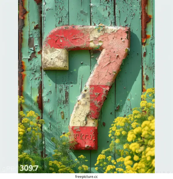 Rusty Number Seven: Weathered and Worn