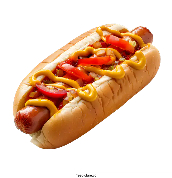 [Transparent Background PNG]Delicious hot dog on white background
