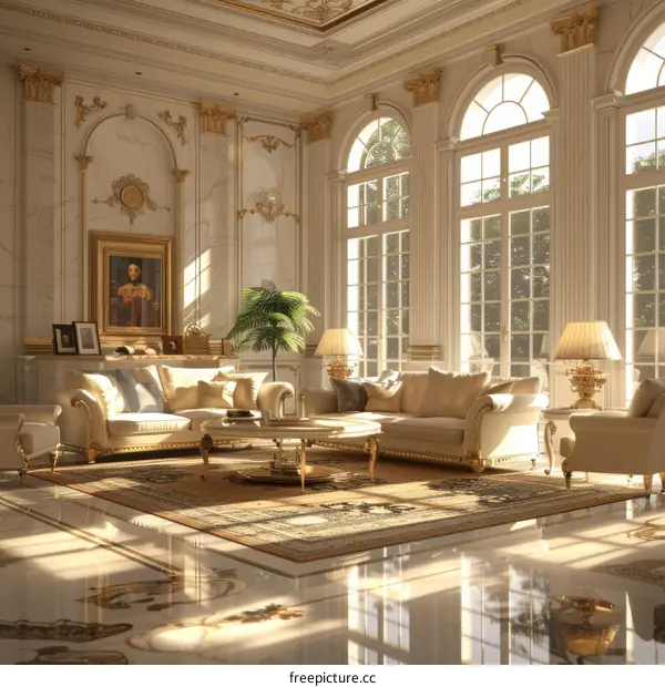 Luxurious Mansion Living Room Interior Design