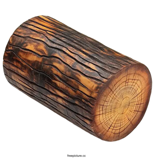 [Transparent Background PNG]Burnt Wooden Log Slice Decorative Piece