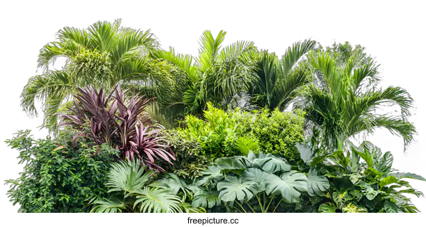 [Transparent Background PNG]Tropical Plants Isolated on White Background