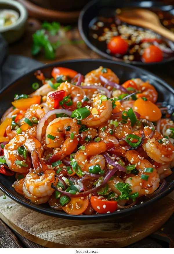 stir fried shrimp with vegetables