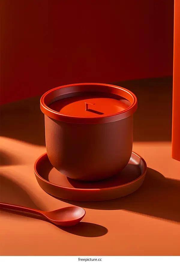 Orange Scented Candle With Lid And Spoon