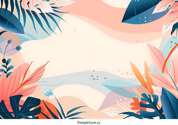 Tropical Leaves Abstract Background Illustration