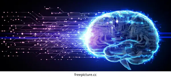 Digital Brain Technology Illustration